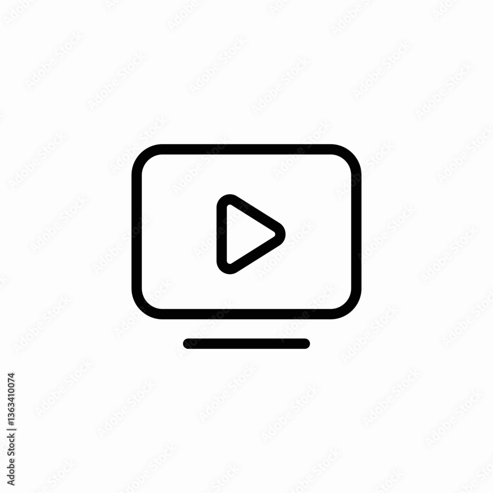 video computer play icon sign vector video computer play icon sign vector