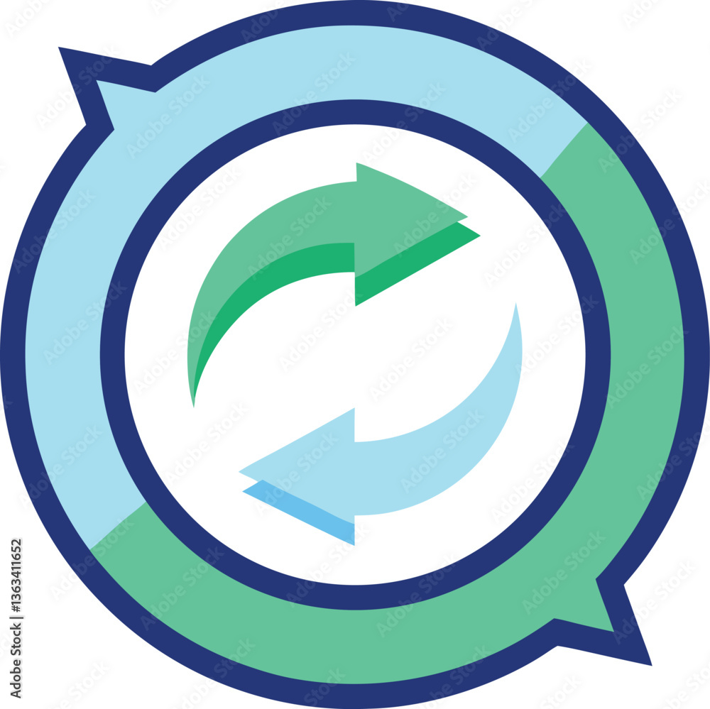 Seamless Recycling Icon with Dual Arrows Seamless Recycling Icon with Dual Arrows