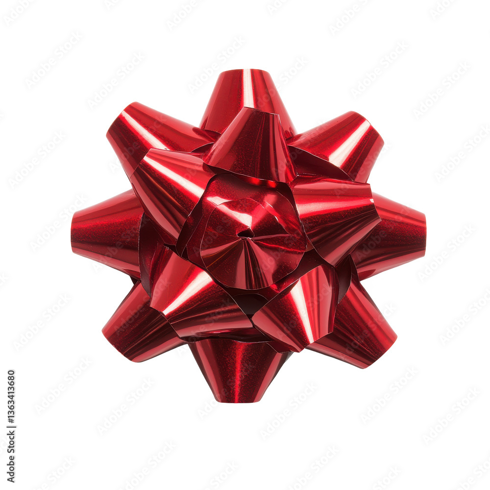 Red gift ribbon bow isolated on transparent background Red gift ribbon bow isolated on transparent background