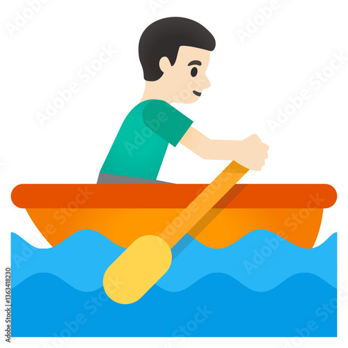 Man Rowing Boat
