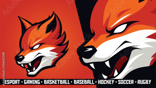 Burning Fox Vector Logo - Intense Mascot for Sports & Gaming Clubs (Esports, Baseball, Hockey)