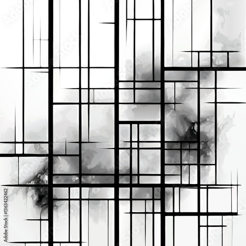 abstract watercolor grid pattern with smoky elements vector illustration