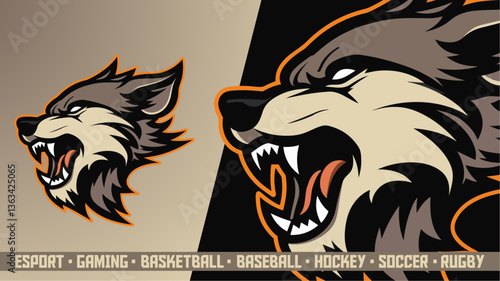 Wolf Pack Esports Logo - Bold Team Mascot for Competitive Gaming (Hockey, Soccer, Basketball)