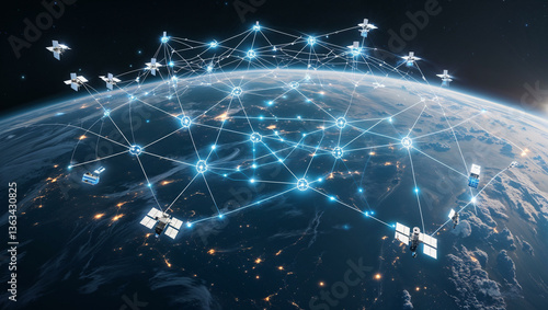  Space-Based Global Communication Network Illustration