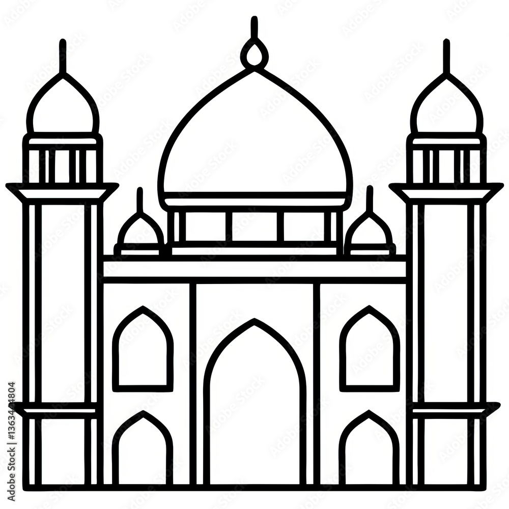 mosque line art illustration mosque line art illustration