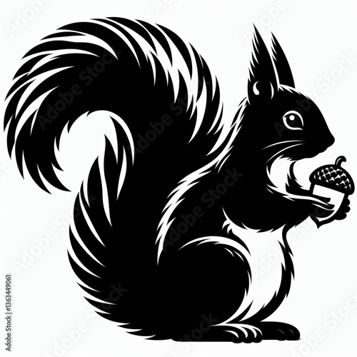 Wallpaper Mural Squirrel silhouette illustration Torontodigital.ca
