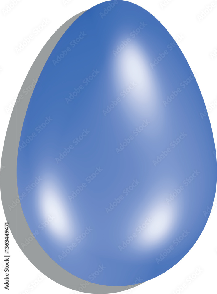 Glossy Easter egg in blue with soft shadows and highlights. 3D illustration Glossy Easter egg in blue with soft shadows and highlights. 3D illustration