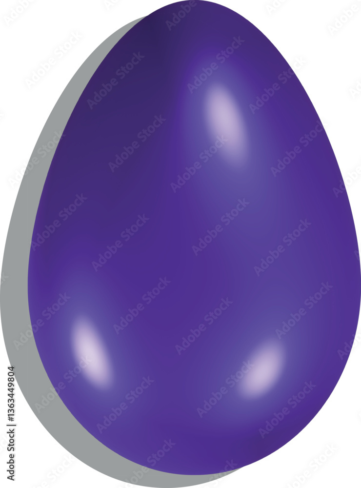 Glossy Easter egg in Indigo with soft shadows and highlights. 3D illustration Glossy Easter egg in Indigo with soft shadows and highlights. 3D illustration
