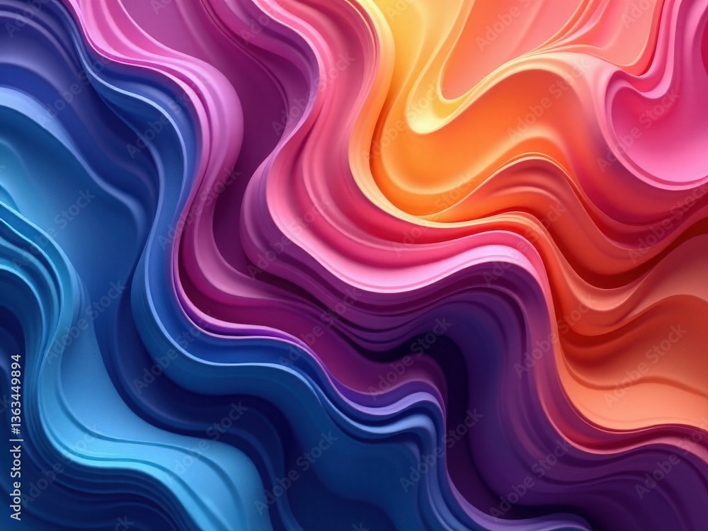 Obraz premium Abstract gradient colored waves