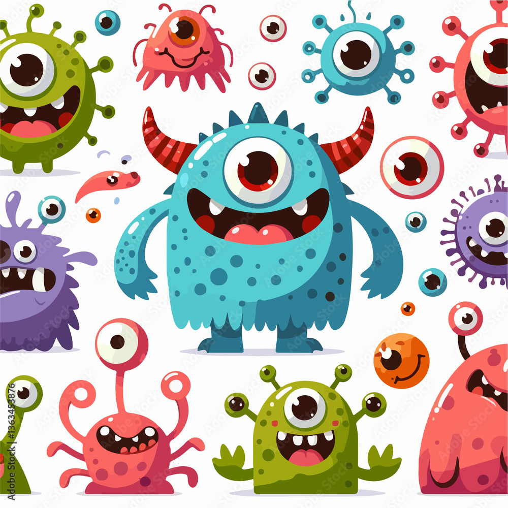 Obraz premium cartoon cute monster color full book children