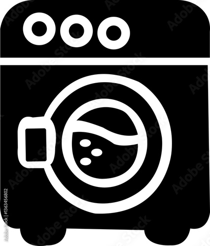washing machine vector illustration on a white background, water, dresses