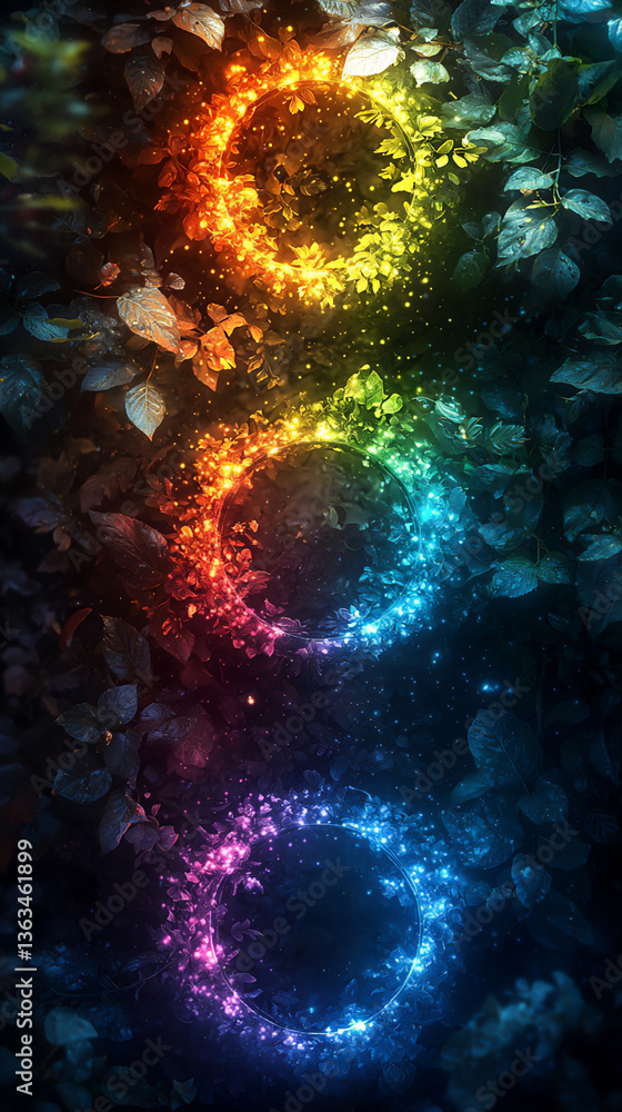 Obraz premium enchanted spectrum rings