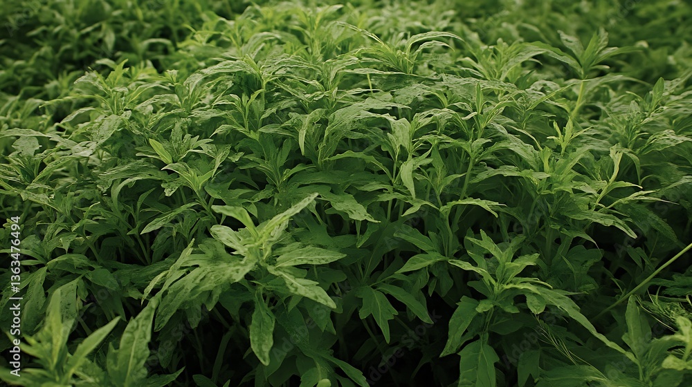 Lush Green Mint Plantation. Lush Green Mint Plantation.