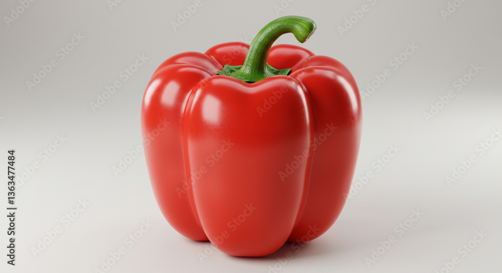 A vibrant red bell pepper, a symbol of freshness and healthy eating, showcased against a simple, bright background. A vibrant red bell pepper, a symbol of freshness and healthy eating, showcased against a simple, bright background.