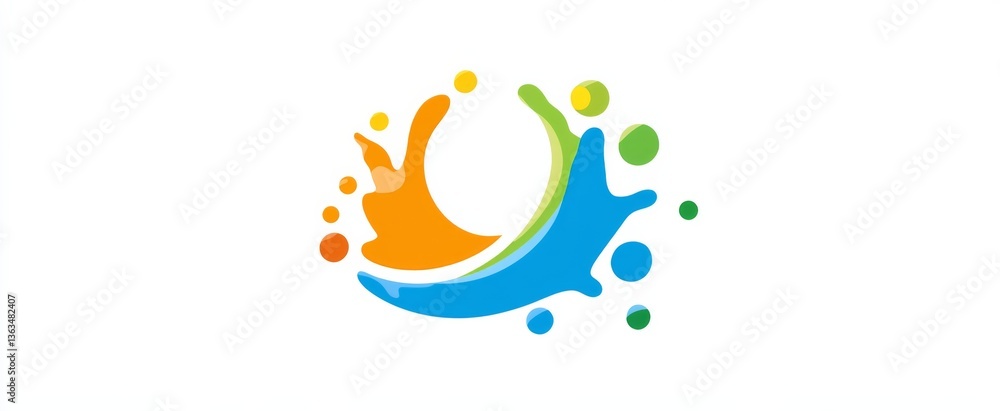 Fototapeta premium Colorful paint splashes icon set – vector illustration of ink blots and color drops