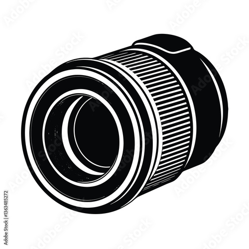 camera lens on white background