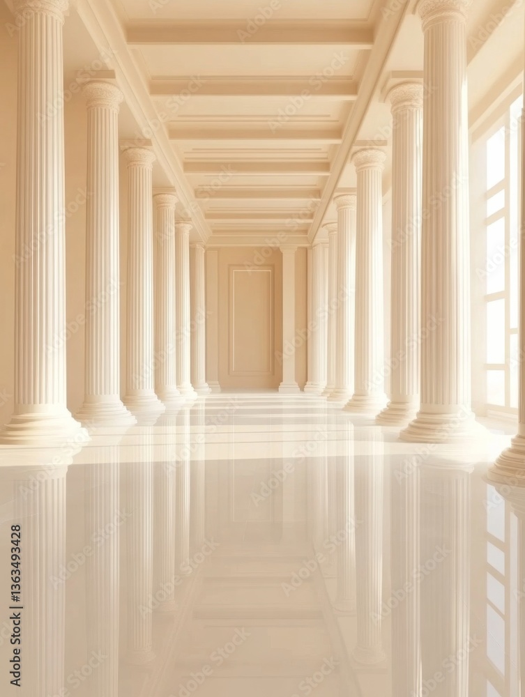 Empty white hall Empty white hall