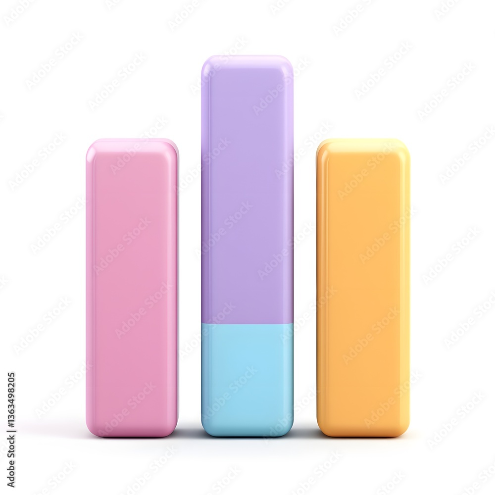 Pastel Colored Bar Graph 3D Render Illustration Business Chart Success Data Pastel Colored Bar Graph 3D Render Illustration Business Chart Success Data