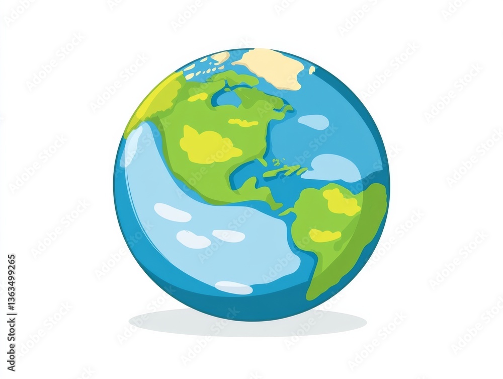 the Earth globe in blue and green the Earth globe in blue and green