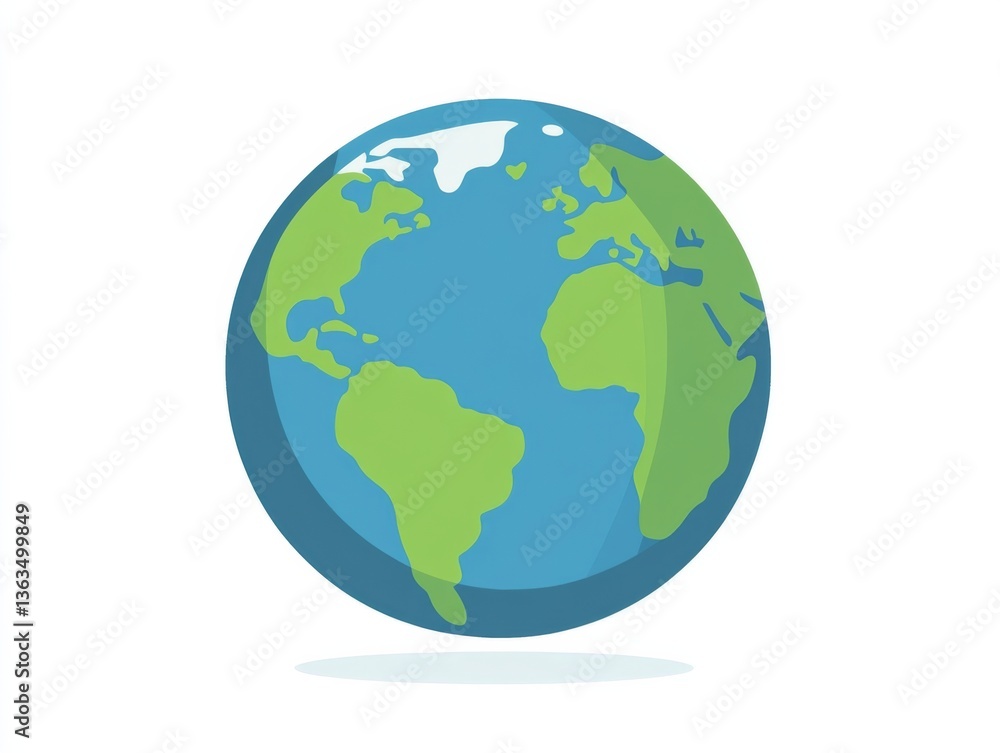 the Earth globe in blue and green the Earth globe in blue and green