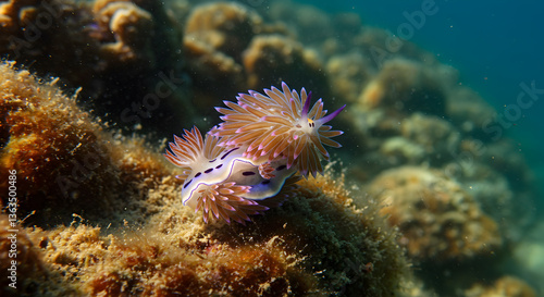 Wallpaper Mural Elegant nudibranch with lilac accents, a study in underwater harmony and hue Torontodigital.ca