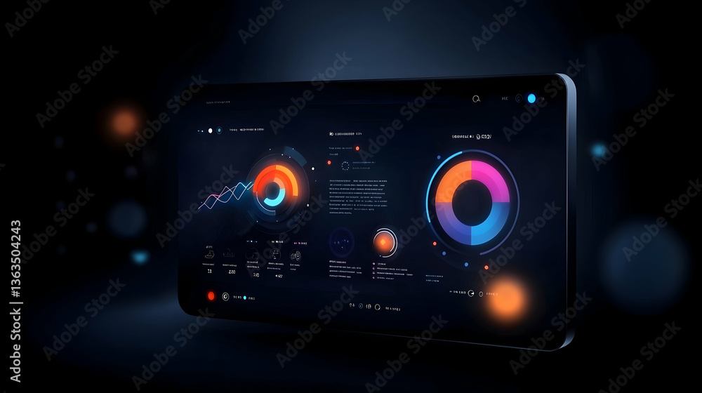 Futuristic Digital Interface with Data Analytics Charts Futuristic Digital Interface with Data Analytics Charts