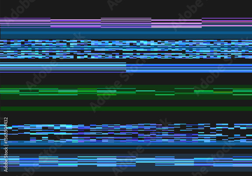 VHS effect, glitch vector background, abstract digital pixel noisy error screen, video damage, no signal colorful design
