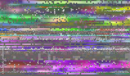 VHS glitch effect vector background, abstract digital pixel noisy error screen, video damage, neon colorful distortion