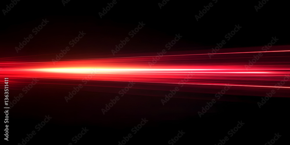 Fototapeta premium Red line of light speed motion background. red fast movement background design faster. concept texture of digital technology speedy move and space black