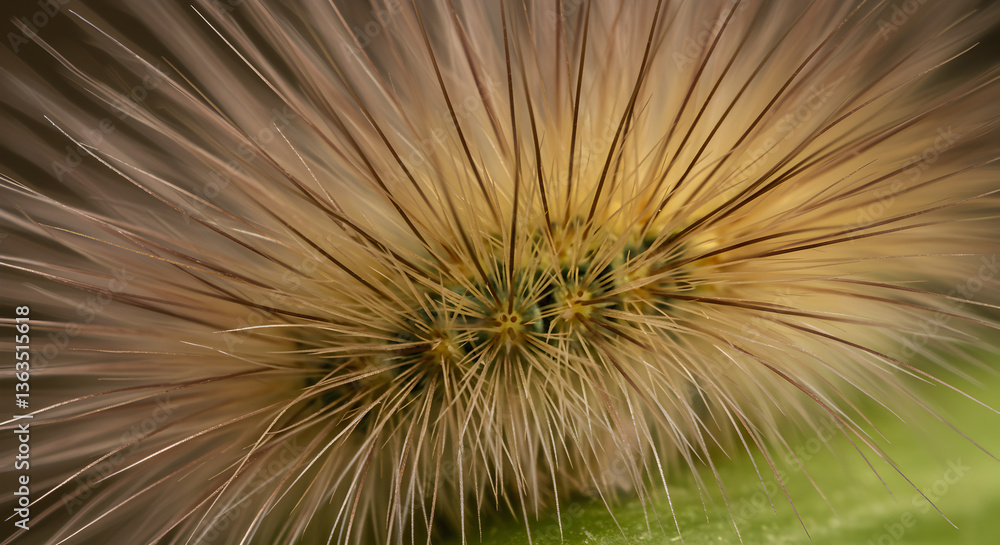 Fototapeta premium Detailed macro of hairy caterpillar setae revealing intricate patterns and texture