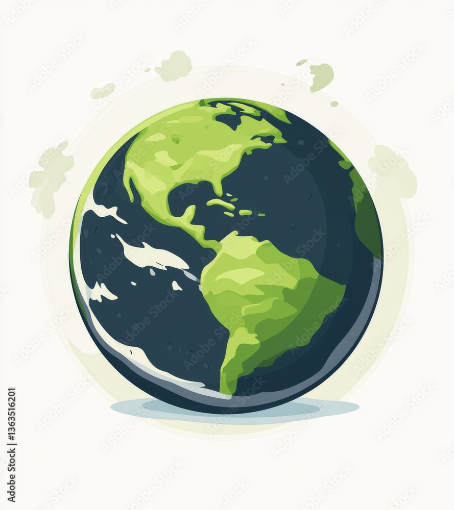 Fototapeta premium Green Earth icon , symbolizing environmental awareness and sustainability