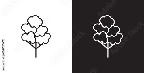 Lush tree icon. Simple tree icon vector. Icon of tree and leaf, Botanical icon, Tropical vector illustration in transparent and black background. 