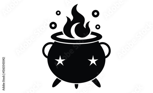Wallpaper Mural Witch cauldron poison brew silhouette, Witch cauldron poison brew silhouette vector, Cauldron silhouette   Torontodigital.ca