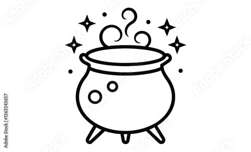 Witch cauldron poison brew silhouette, Witch cauldron poison brew silhouette vector, Cauldron silhouette  
