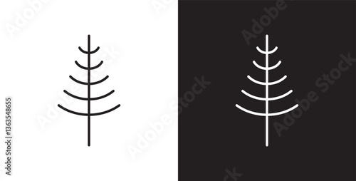 Tree dry branch icon. Winter tree icons, featuring bare and bare trees with dead and dry branches without leaves, Tree line icon, Tree vector illustration in transparent and black background.