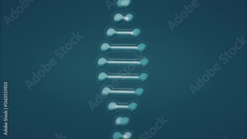 Processing scientific data, DNA strand and binary coding animation in lab setting