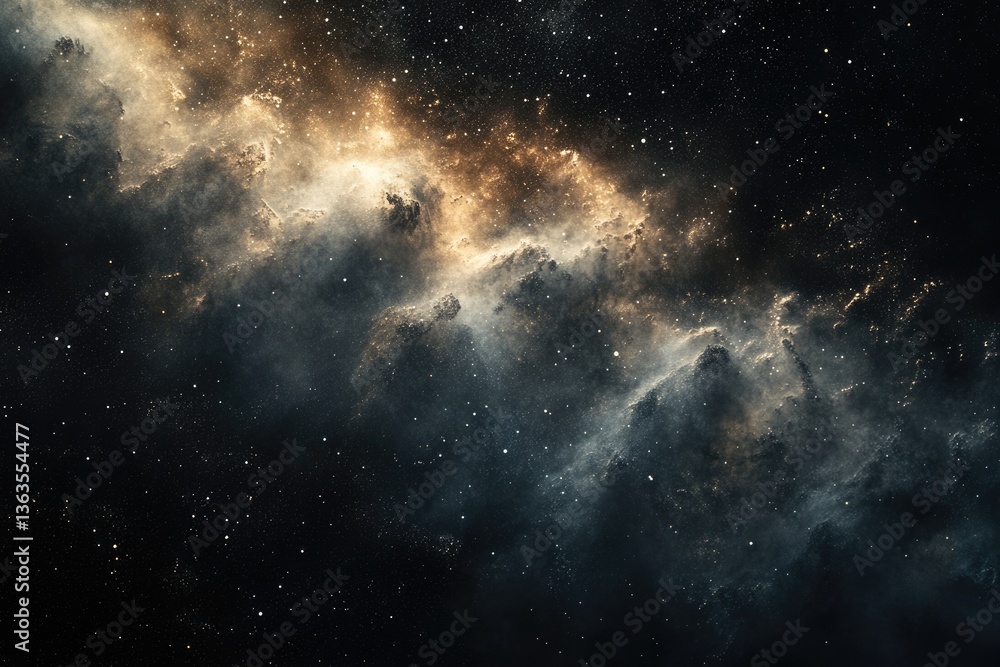 Fototapeta premium A breathtaking view of a nebula, swirling clouds of gas and dust illuminated by distant stars, creating a cosmic masterpiece.