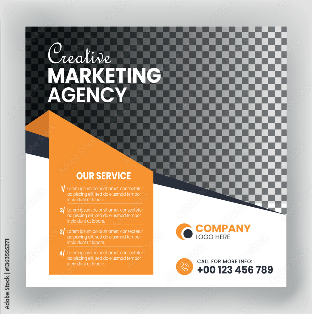 Fototapeta premium Digital marketing agency corporate social media post design