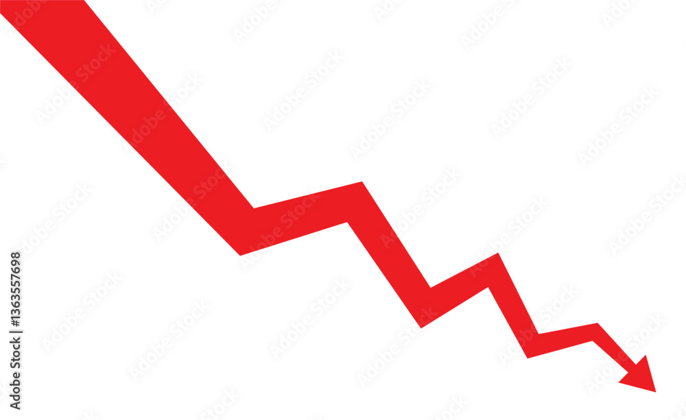 Drop arrow crisis business market background design template. Economy financial crash concept Drop arrow crisis business market background design template. Economy financial crash concept
