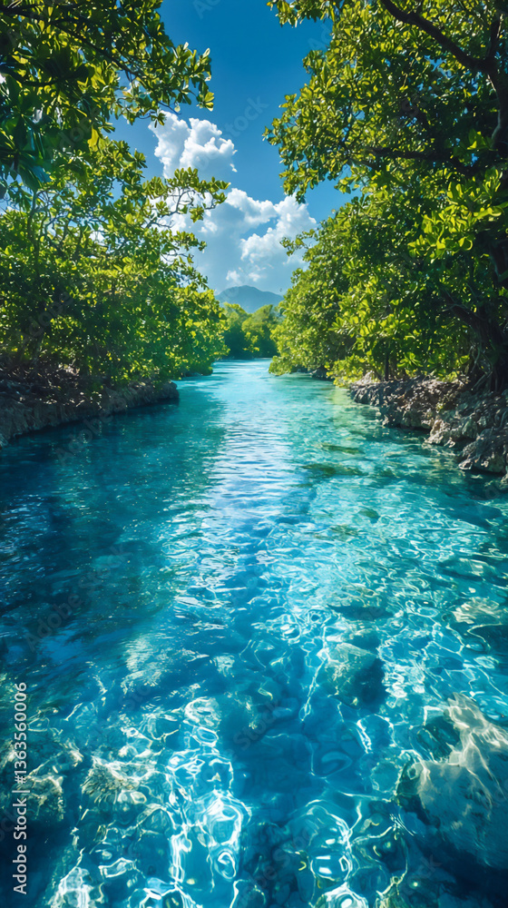 Naklejka premium surreal island lagoon