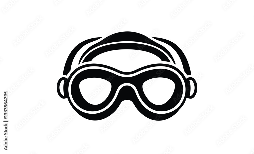Swimming goggle vector art silhouette, Swimming goggle silhouette vector illustration Swimming goggle vector art silhouette, Swimming goggle silhouette vector illustration