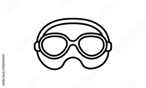 Swimming goggle vector art silhouette, Swimming goggle silhouette vector illustration 