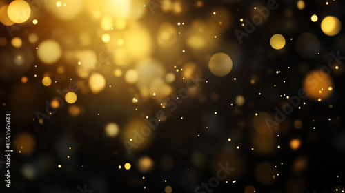 Golden effect, where golden circular light spots of varying sizes are scattered across the composition. These circles appear soft and out of focus, creating a dreamy and festive atmosphere.