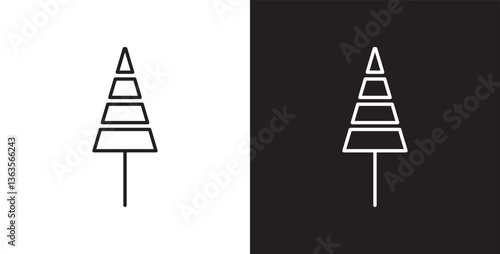 Pine icon. Simple tree icon vector. Icon of tree and leaf, Christmas tree line icon designs, Tropical vector illustration in transparent and black background. 