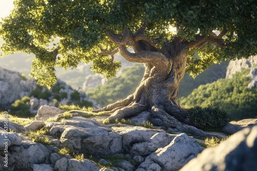 Tree of life with the roots