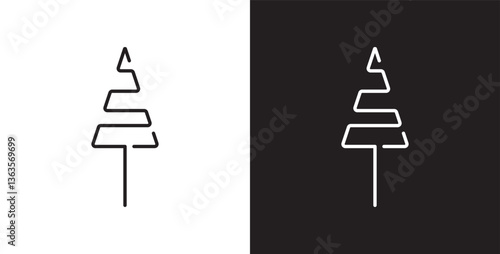 Pine icon. Simple tree icon vector. Icon of tree and leaf, Christmas tree line icon designs, Tropical vector illustration in transparent and black background. 