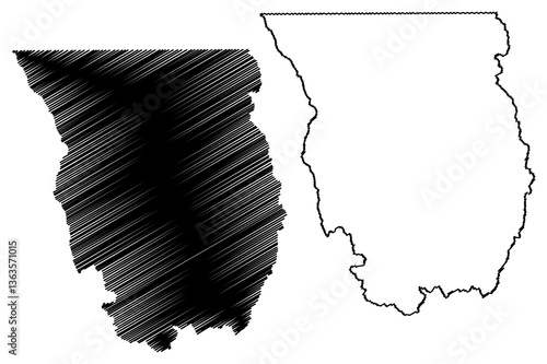Cache County, State of Utah (U.S. county, United States of America, USA, U.S., US) map vector illustration, scribble sketch Cache map