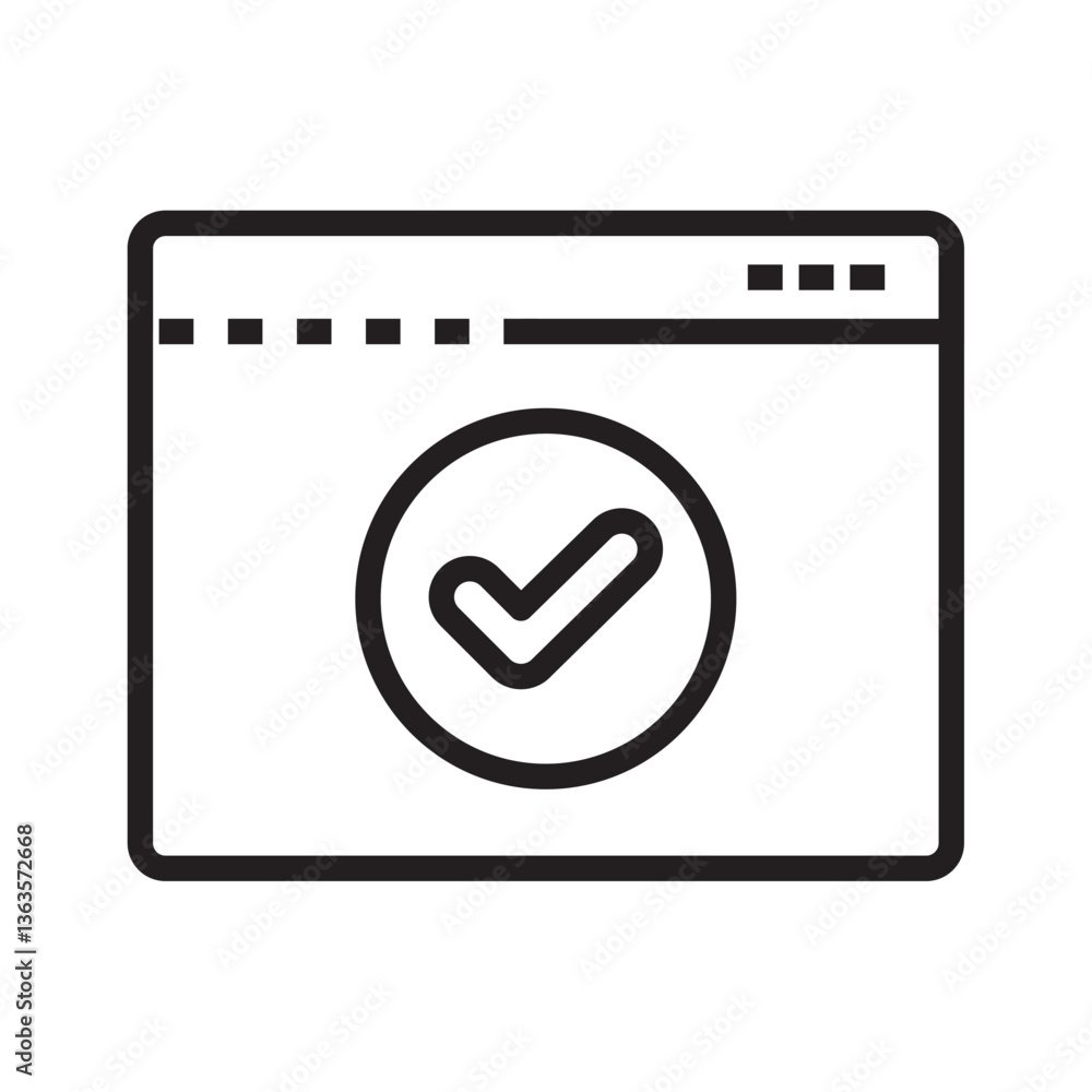 Approved Digital Document with Checkmark Symbol Approved Digital Document with Checkmark Symbol