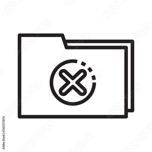 Closed Folder Icon with X Mark