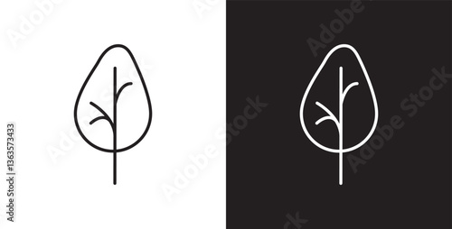 Simple tree icon. Treel vector illustration in transparent and black background. 